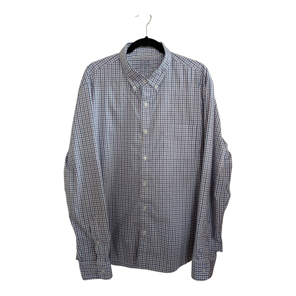 J Crew The Offshore Performance Shirt Mens Blue/ White/Purple Plaid XL Preppy
